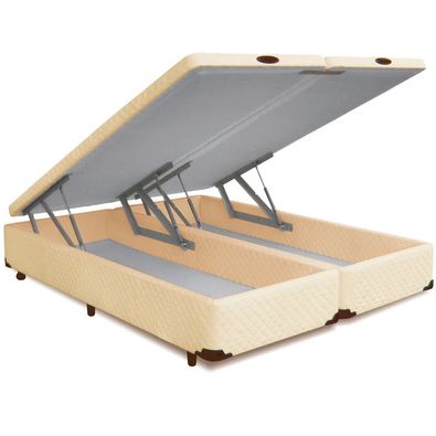 Cama-Box-Bau-Bi-Partido-Pistao-Bege-Copel-Colchoes